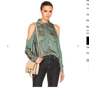 Veronica Beard Calvin Open Shoulder Shirt